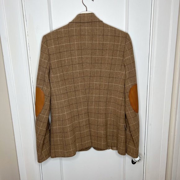 Bogner Plaid Wool Blazer w/ Leather Elbow Patches - 38/8 - 3 button, notch lapel - Picture 15 of 15